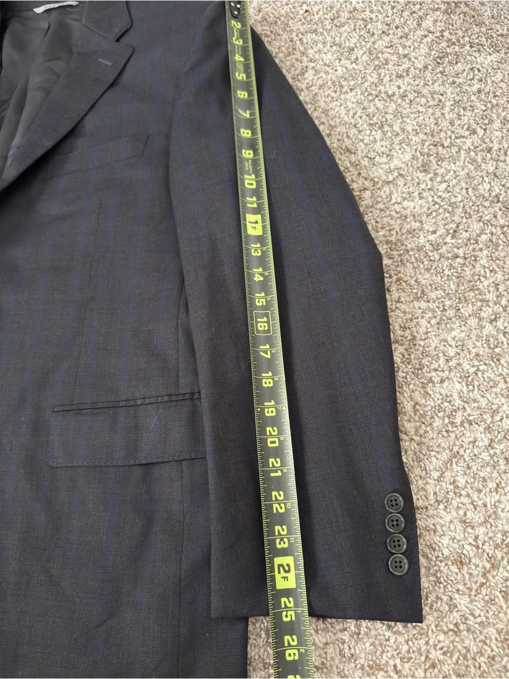 Canali Gray, Blue Blazer Coat Made In Italy 100% Wool Size EU 54 (US 44)